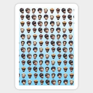 BTS (Bangtan Sonyeondan) FUNNY DERP FACE GRADIENT BLUE Sticker